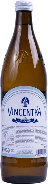 Изображение Мин вода газ рН 6,1 Винцентка лечебная Винцентка с/б, 0,7 л