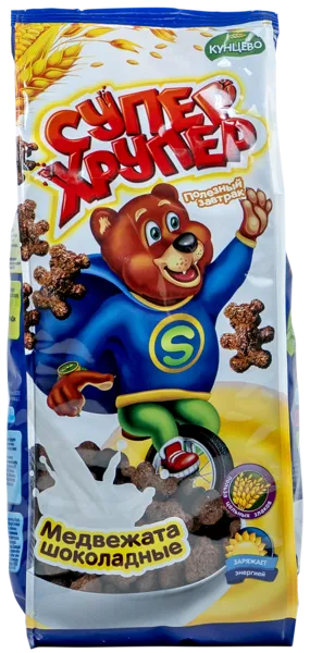 Изображение Готовый завтрак Супер Хрупер медвежата шоколадные Кунцево м/у, 200 г
