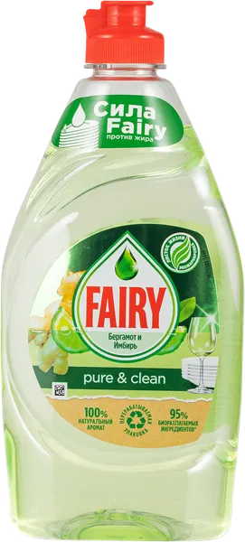 Изображение Средство для мытья посуды Фейри пьюр энд клин бергамот имбирь Проктер Энд Гэмбл п/у, 450 мл