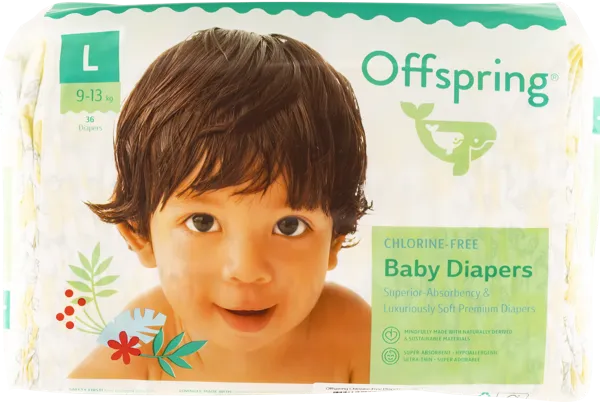 Изображение Подгузники L 9-13кг Оффспринг котик космос сидней лимон Фуджиан Блю м/у, 36 шт