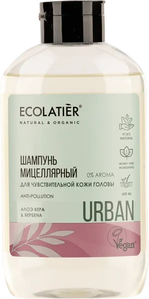 Изображение Шампунь для всех типов волос Эколатье урбан БИО алоэ вера вербена питание ЭкоЛаборатория п/у, 600 мл