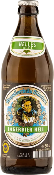 Изображение Пиво светлое Лагер 5,2% Августинер хелл Августинер с/б, 0,5 л