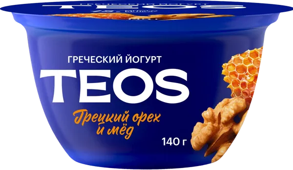 Изображение Йогурт 2% греческий Теос грецкий орех мед Савушкин продукт п/б, 140 г