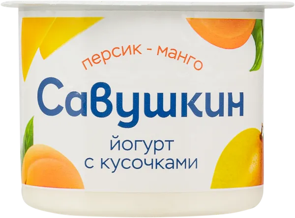 Изображение Йогурт 2% Савушкин персик манго Савушкин продукт п/б, 120 г
