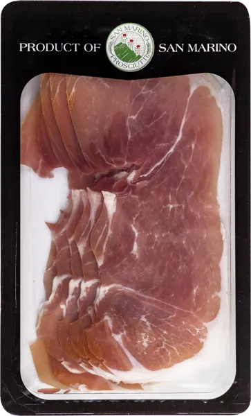 Изображение Окорок сыровяленый Сан Марино Салюми прошутто крудо Сан Марино Салюми нарезка в/у, 100 г