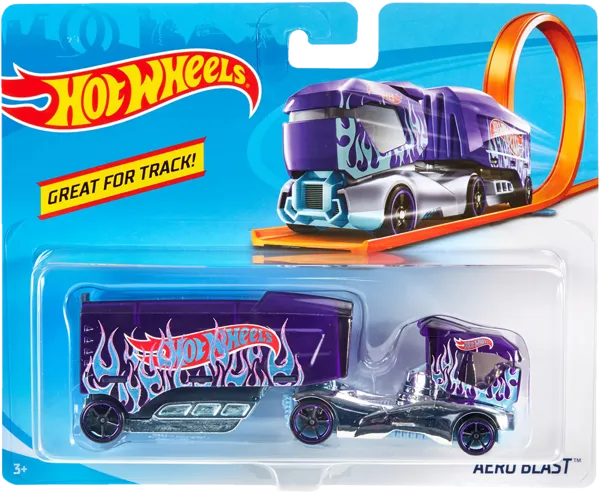 Изображение Машина 1:64 Хот вилс трэк тракс трейлер Маттэл к/у, 1 шт