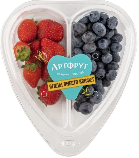 Изображение Ягода ягодный микс сердце Артфрут голубика клубника  п/у, 200 г