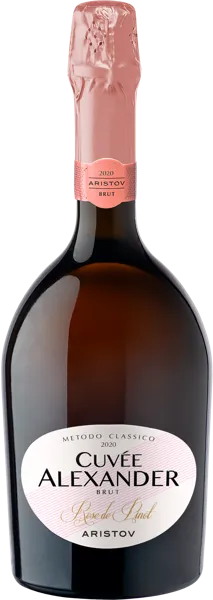 Изображение Вино игристое розовое экстра брют Аристов Кюве Александр ЗНМП розе де пино Кубань Вино с/б, 0,75 л