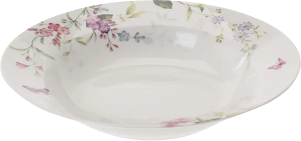 Изображение Тарелка 23см белая Купман с цветами суповая Купман Интернэшнл , 1 шт