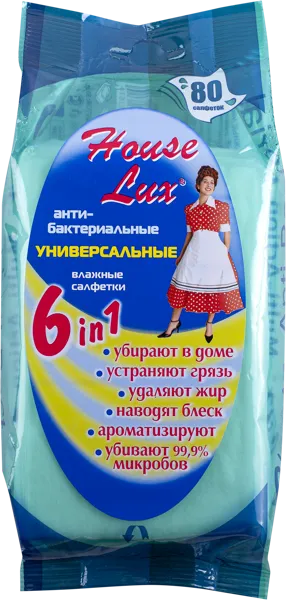 Изображение Салфетки влажные для уборки Хауз люкс универсальные Авангард ООО м/у, 80 шт