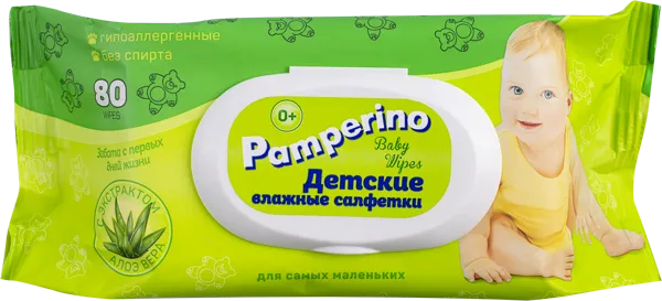 Изображение Салфетки влажные детские Памперино Авангард ООО м/у, 80 шт