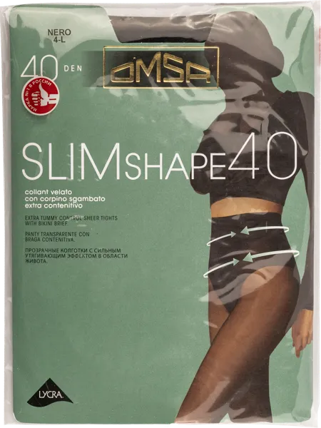 Изображение Колготки 40 ден размер 4 Омса слим шип неро Омса к/у, 1 шт