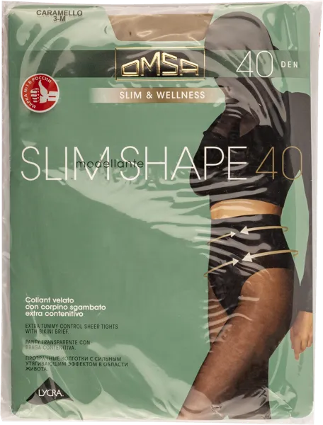 Изображение Колготки 40 ден размер 3 Омса слим шип карамелло Омса к/у, 1 шт