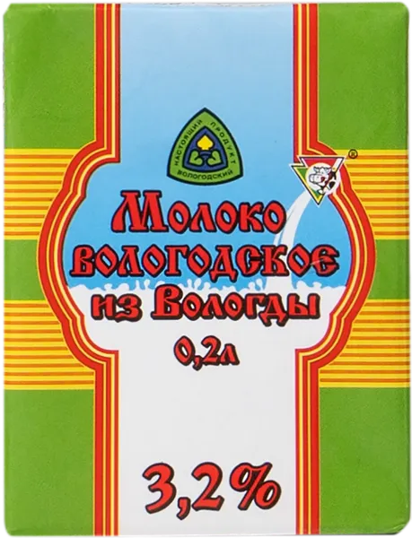 Изображение Молоко 3,2% Вологодское УОМЗ ВГМХА т/п, 200 мл