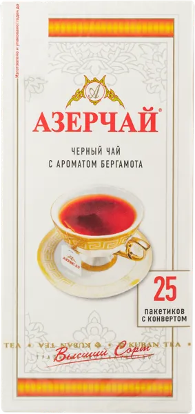Изображение Чай черный в пакетиках Азерчай бергамот Кубань-Ти кор, 25*2 г