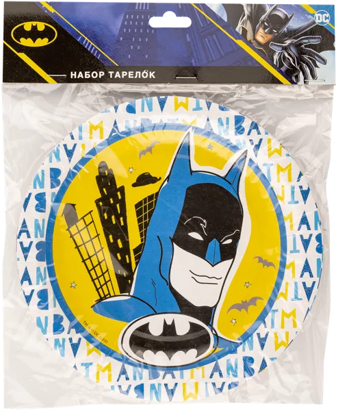Изображение Одноразовая посуда 18см Бэтмен тарелки НД Плэй м/у, 6 шт