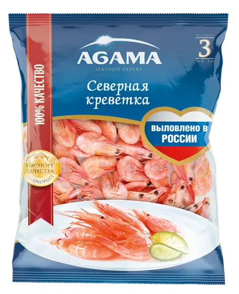 Изображение Морепродукты замороженные Агама креветки северные Агама м/у, 850 г