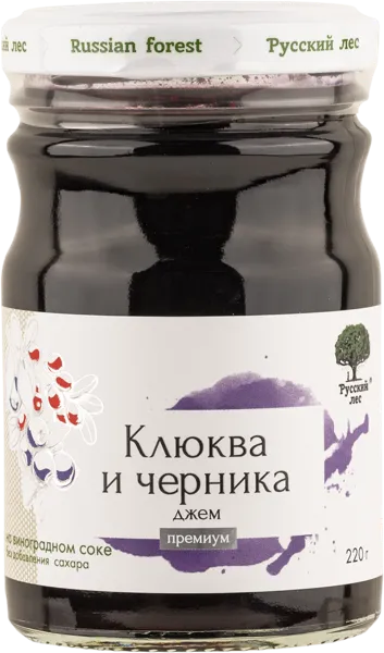 Изображение Джем без сахара Русский лес клюква черника Русский лес с/б, 220 г