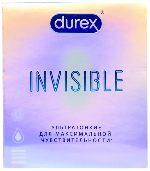 Изображение Презервативы ультратонкие Дюрекс инвизибл Бенкизер к/у, 3 шт