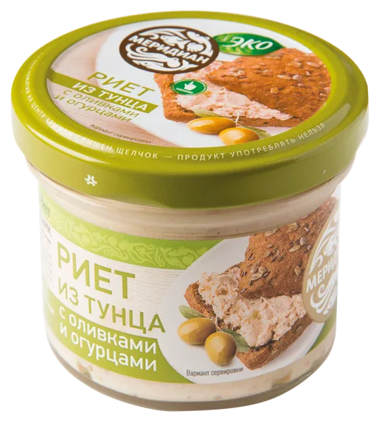 Изображение Риет из тунца Меридиан с оливками и огурцами Меридиан ПКП с/б, 100 г