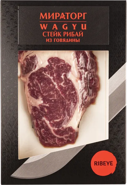 Изображение Мясо охлаждённое Стейк Рибай из говядины Вагю Мираторг в/у, 190 г