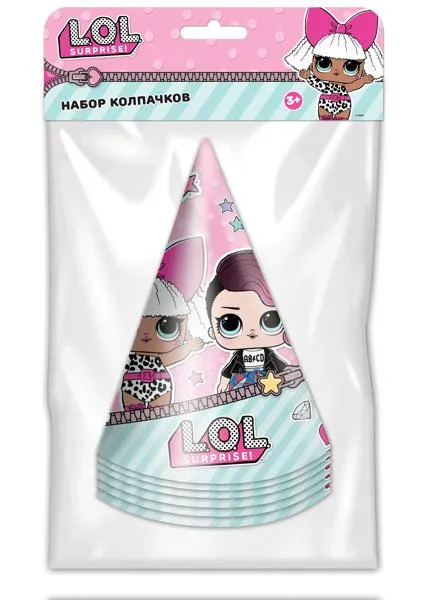 Изображение Колпачки праздничные Лол НД Плэй м/у, 6 шт