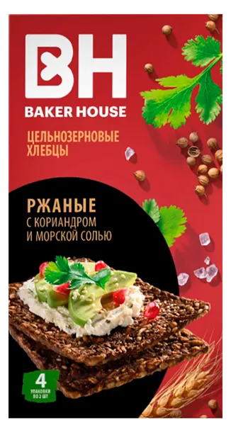 Изображение Хлебцы ржаные цельнозерновые Бейкер Хаус Скандинавские кориандр морская соль Раменский кор, 180 г