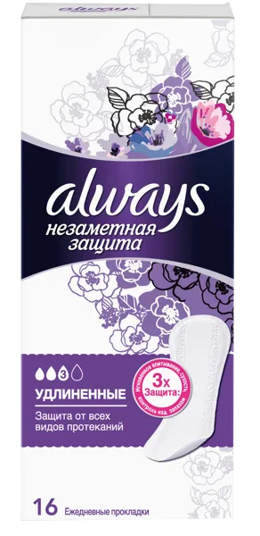 Изображение Прокладки ежедневные Олвейс незаметная защита удлинен Проктер Энд Гэмбл к/у, 16 шт