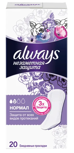 Изображение Прокладки ежедневные нормал Олвейс дуо ультратонкие Проктер Энд Гэмбл к/у, 20 шт