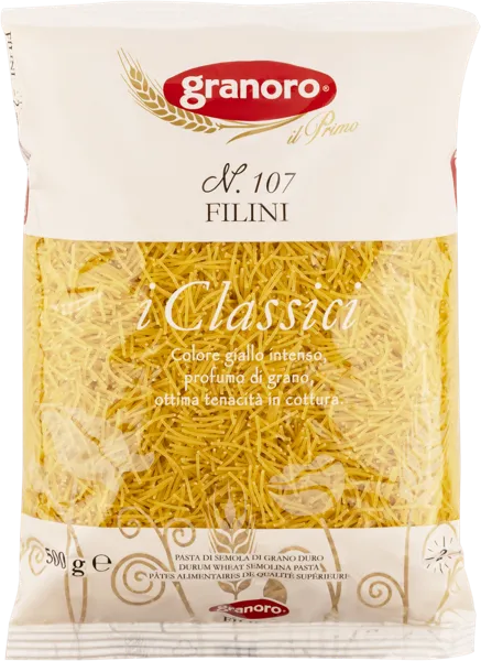 Изображение Макароны из твердых сортов Граноро из Апулии филини №107 для супа Аттилио м/у, 500 г