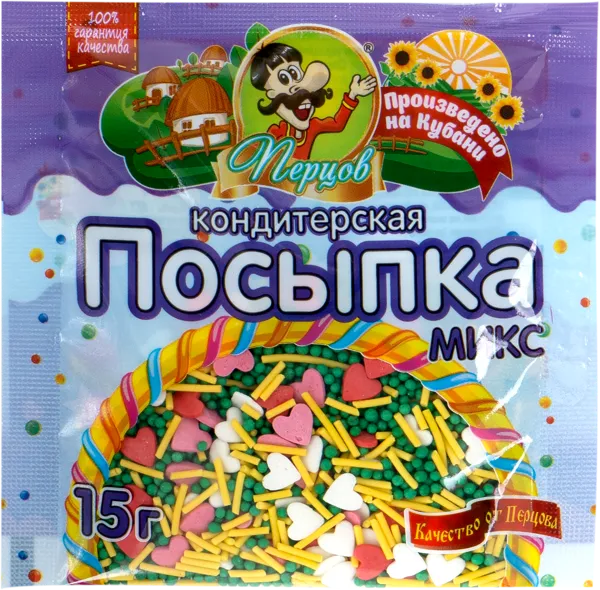 Изображение Посыпка кондитерская Перцов фигурная микс ПромАгроПак м/у, 15 г