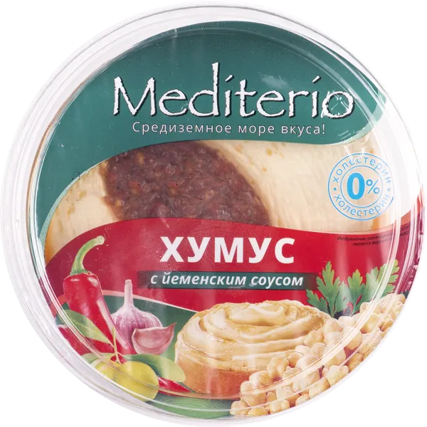 Изображение Хумус Медитерио с йеменским соусом Салаты и деликатесы п/б, 180 г
