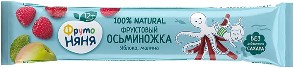 Изображение Фруктовые кусочки с 12 мес Фрутоняня Осьминожка яблоко малина Прогресс м/у, 16 г