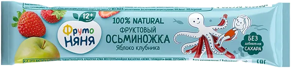 Изображение Фруктовые кусочки с 12 мес Фрутоняня Осьминожка яблоко клубник Прогресс м/у, 16 г
