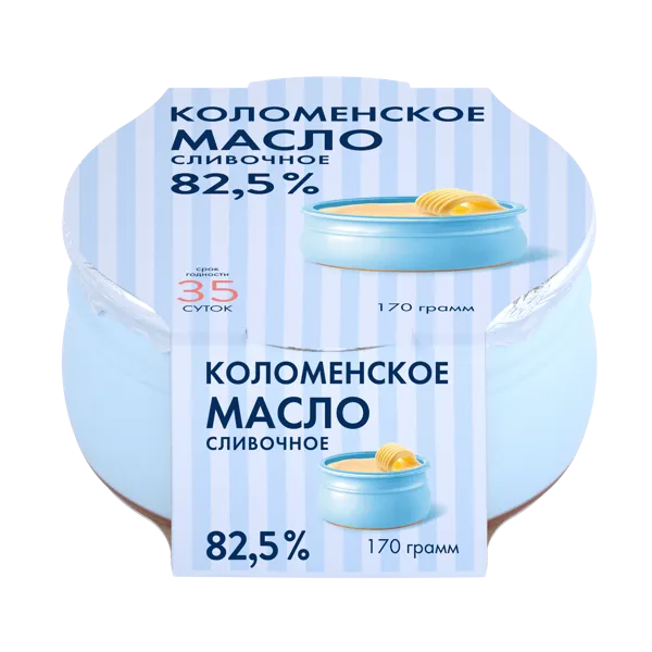 Изображение Масло 82,5% сливочное Коломенское традиционное несоленое Коломенское к/б, 170 г