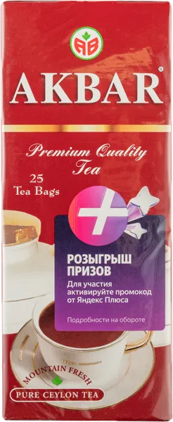 Изображение Чай черный Акбар крупнолистовой Яковлевская ЧФ кор, 100 г