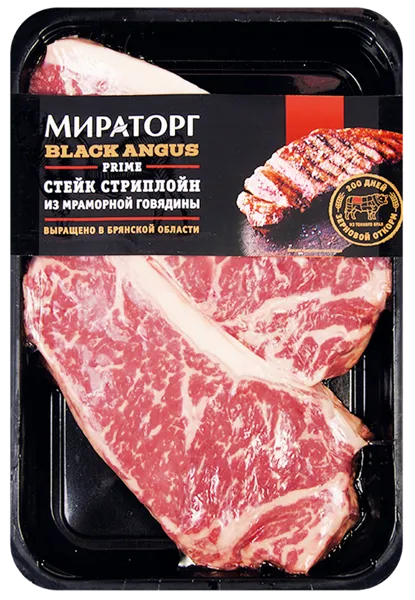 Изображение Мясо охлаждённое Стейк Стриплойн прайм из мраморной говядины Мираторг ТК в/у, 640 г