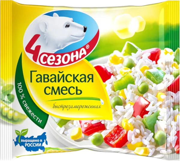 Изображение Овощная смесь замороженная 4 Сезона гавайская Хладоком Западный м/у, 400 г