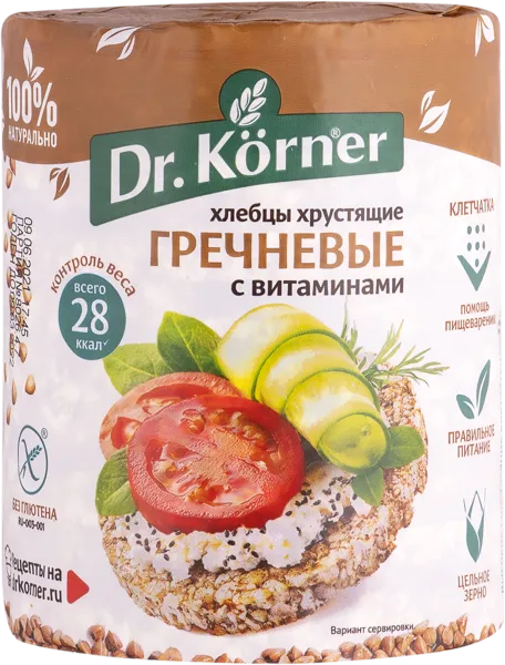 Изображение Хлебцы гречневые Др. Кёрнер с витаминами Хлебпром м/у, 100 г