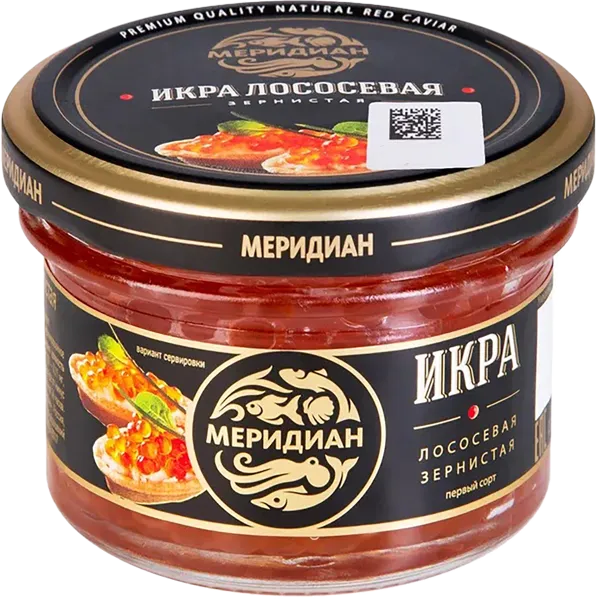Изображение Икра лососевая Меридиан зернистая Меридиан ТД с/б, 90 г