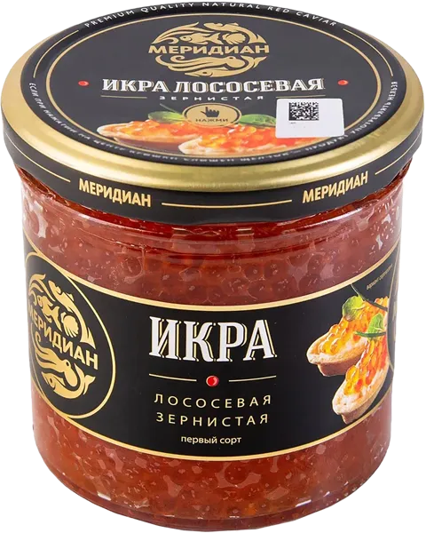 Изображение Икра лососевая Меридиан зернистая Меридиан ТД с/б, 310 г