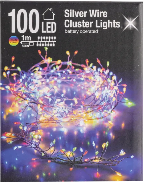 Изображение Электрогирлянда 1м на батарейках Купман роса 100 цветных ЛЕД ламп Купман Интернэшнл п/у, 1 шт