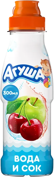 Изображение Вода для детей Агуша с соком яблоко вишня ВБД п/б, 300 мл