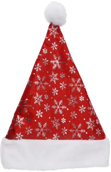 Изображение Колпак 40см полиэстер Купман красный со снежинками Купман Интернэшнл , 1 шт