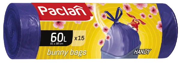 Изображение Мешки для мусора 60л Паклан банни бэгс СеДо сп м/у, 15 шт