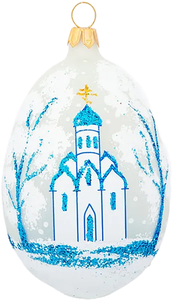 Изображение Яйцо Рождество стекло Ёлочка С1159 Клинская игрушка к/у, 1 шт