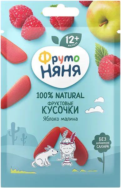 Изображение Фруктовые кусочки с 12 мес Фрутоняня яблоко малина Прогресс м/у, 15 г