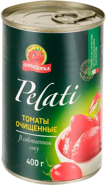 Изображение Томаты в томатном соке Помидорка очищенные Алименко Срл ж/б, 425 г