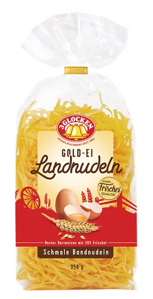 Изображение Макароны из четырех яиц 3 Колокольчика лапша мелкая 3 GLOCKEN м/у, 350 г