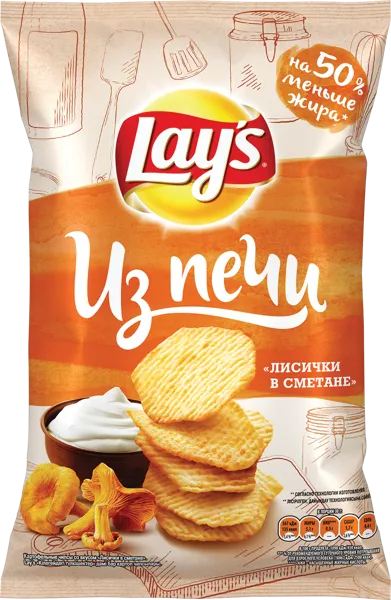 Изображение Чипсы картофельные Лейс Из печи лисички в сметане Фрито Лей м/у, 85 г